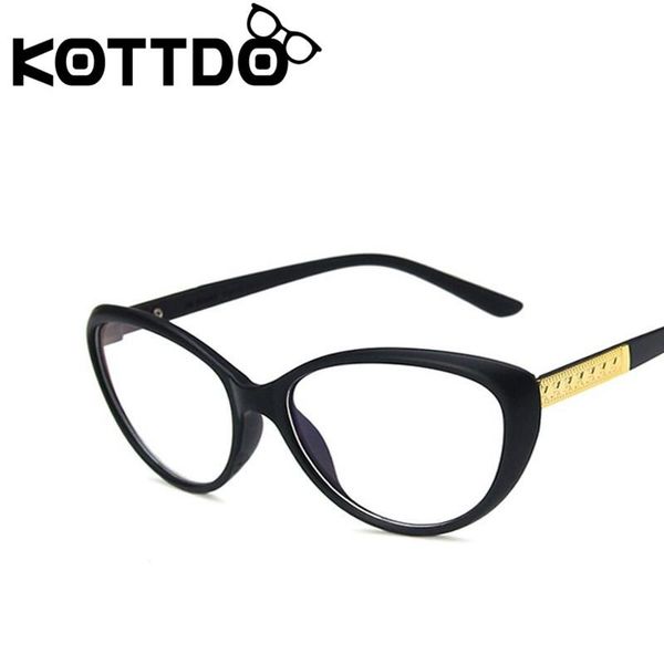 

fashion sunglasses frames kottdo classic plastic cat eyeglasses for men vintage prescription eye glasses women frame 2021, Black