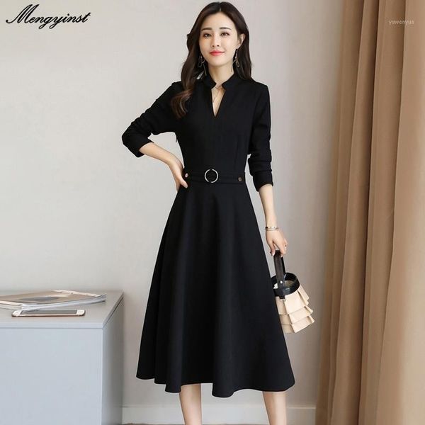 

casual dresses winter dress for women 2021 spring female v neck collar long sleeve office lady elegant slim ladies bodycon vestidos, Black;gray