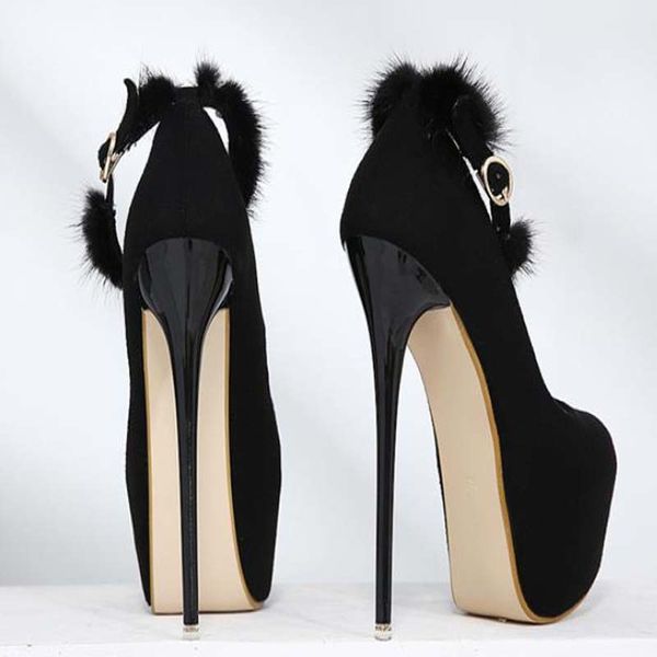

sandals 2021 spring gladiator woman pumps patform heels party round toe buckle strap shoes black 34-40 women shoes don6