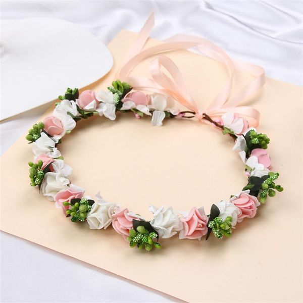 

decorative flowers & wreaths 1pcs home decor women beach head ring floral hair lady girls bride wreath garlands wedding arch bohemia flower