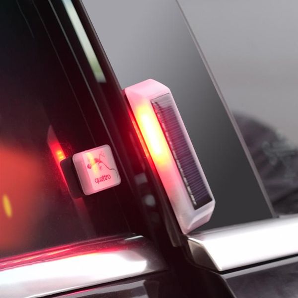 

emergency lights 2pcs solar led waterproof car door magnetic opening safety indication strobe warning anti-collision signal lamp