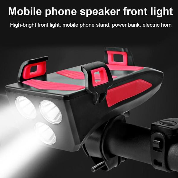 

in 1 bike light usb bicycle phone holder cycling horn led power bank mobile bracket rechargeable lights