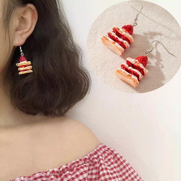 

dangle & chandelier dessert cute girl earrings crochet clip style for women girls earring jewelry gifts decorations chinese fashion, Silver