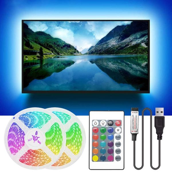 

strips 1m-5m usb led strip light 2835 dc5v rgb lights flexible luces lamp tape ribbon tv deskscreen backlight diode