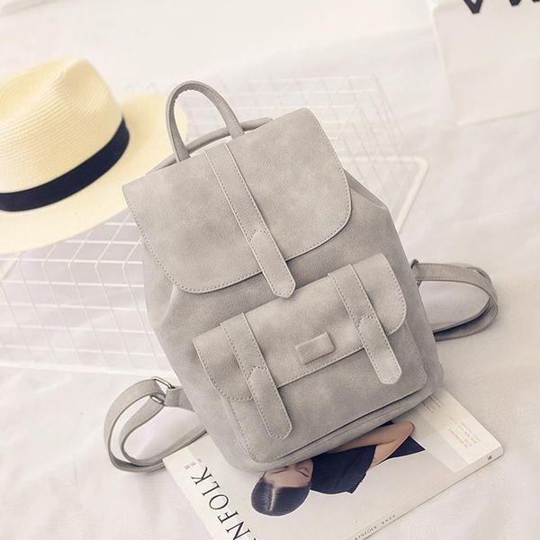 

backpack women backpacks solid vintage girls school bags for black pu leather