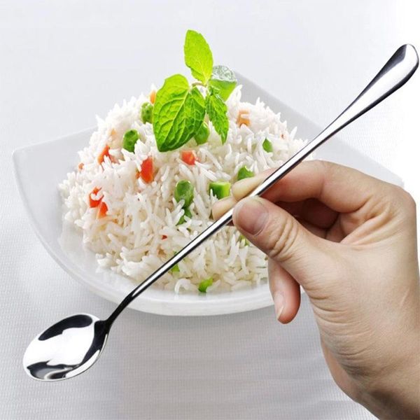

spoons long stainless steel tea coffee dessert ice cream soup kitchen spoon