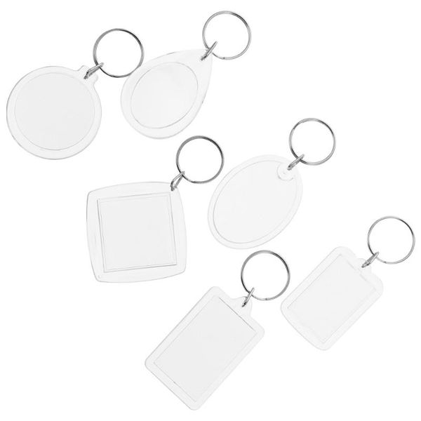 

18pcs po frame key chains transparent diy picture rings frames