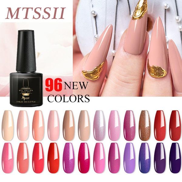

nail gel mtssii 6ml uv led color polish semi permanent varnish soak off art lacquers base coat, Red;pink