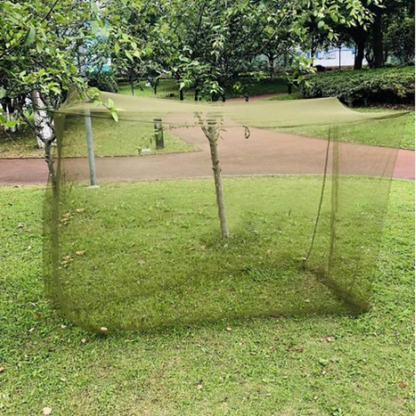 

camping mosquito net portable dense mesh foldable outdoor travel tent army green summer zm721