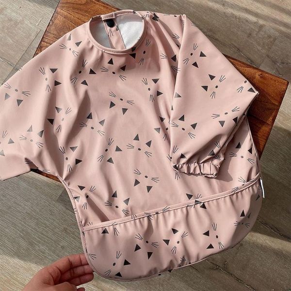 

bibs & burp cloths long sleeve baby kids toddler scarf waterproof apron infant cloth girls bib pocket feeding art smock boys bi j5a6