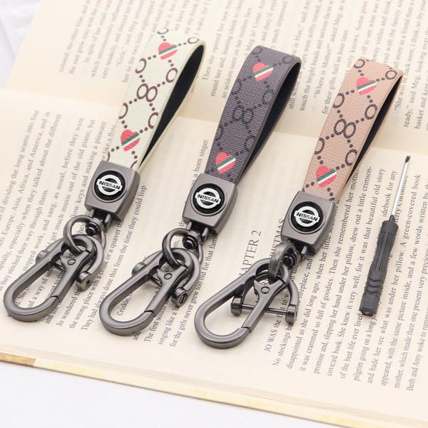 

keychains keychain accessories lanyard for keys nissan- dayz 370z gt-r note sway march sentra leaf altima juke leather holder, Silver