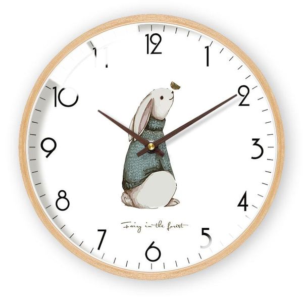 

wall clocks large digital modern clock wood nordic creative living room home watch silent bedroom relogio de parede solid kk50wc