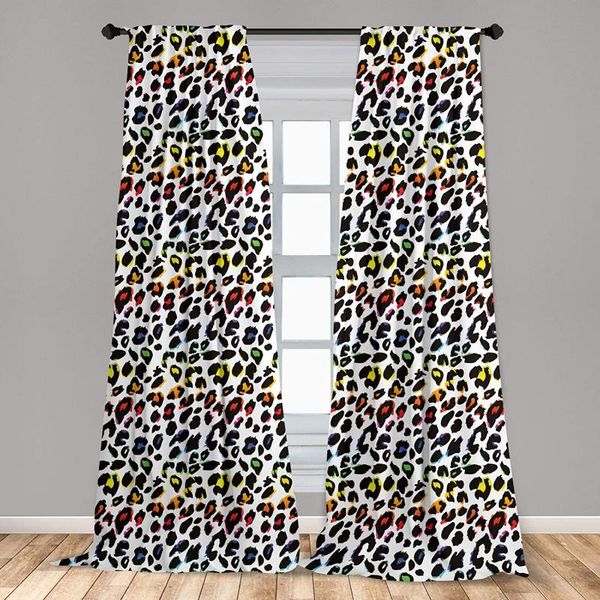 

curtain & drapes leopard print window curtains classical savannah mammal skin pattern with vibrant color details rod pocket