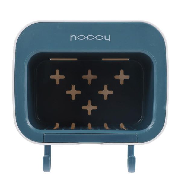 

soap dishes 1 pc bathroom dish wall mounted rack box (blue)