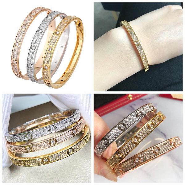 

bangle 2021 trendy gold plating bracelets for women fashion brand products screw luxury designer love pulseiras couple jewelry gift, Black