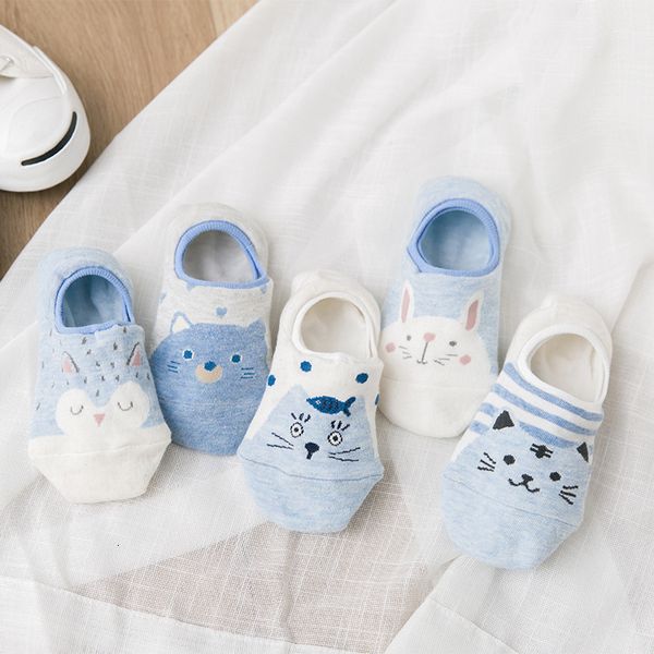 

socks hosiery spring and summer short cotton sile invisible leisure cartoon boat women's socks, Black;white