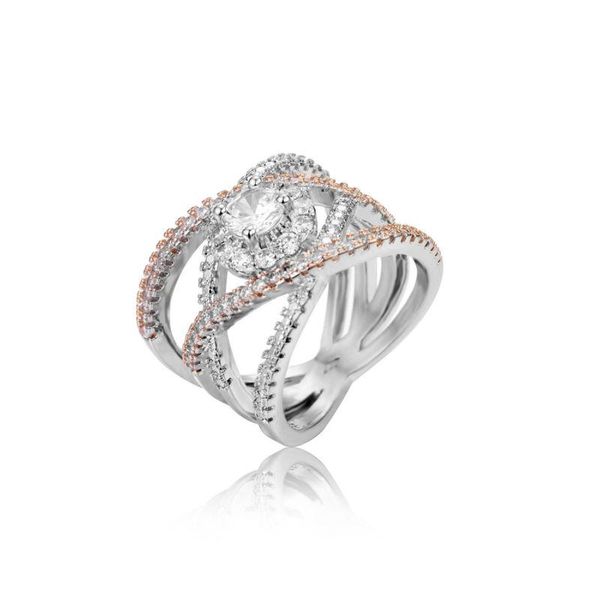 

wedding rings zircon ring promise engagement vintage bridal fashion women rose gold creative cross, Slivery;golden