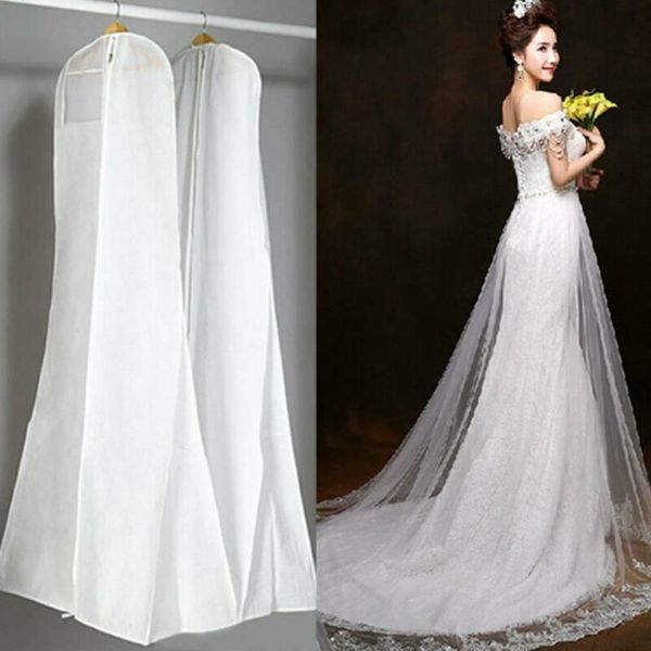 

clothing & wardrobe storage extra large wedding dress dust cover bridal robe breathable dustproof white bag 180*60*40cm