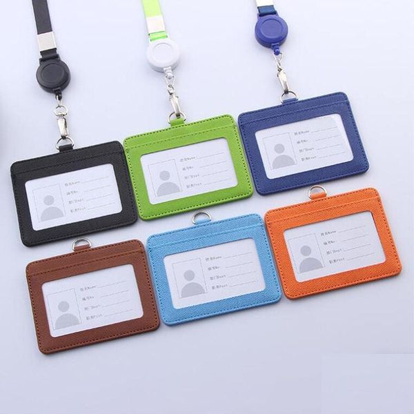 

card holders 1pc pu leather id holder candy color bank box two slot slim case wallet women men business cover, Brown;gray