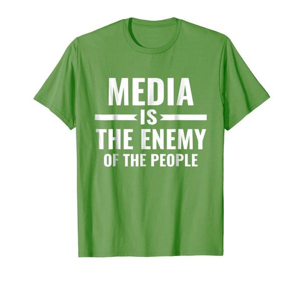 

men's t-shirts media is the enemy of people t-shirt, White;black
