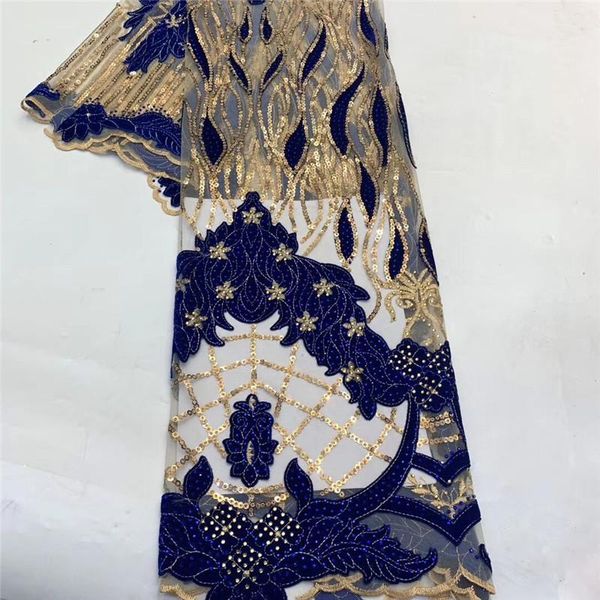 

ribbon latest african lace fabric 2021 velvet royal blue nigerian fabrics for wedding dress 5yards zx67-979, Pink;blue