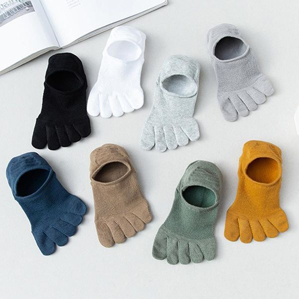 

men's socks 1 pair breathable men women sports ideal for five 5 finger toe shoes solid mesh, Black