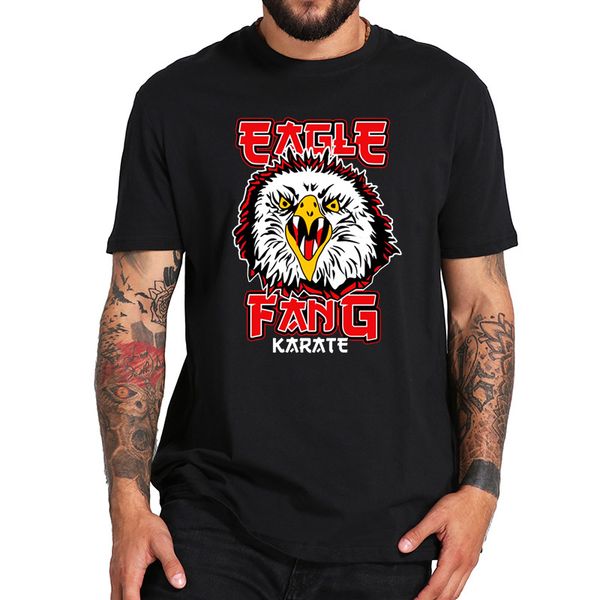 

ccccsportEagle Fang karate T Shirt Cobra Kai Tshirt Breathable Fitness Crewneck Homme EU Size 100% Cotton Tops Tee, Black