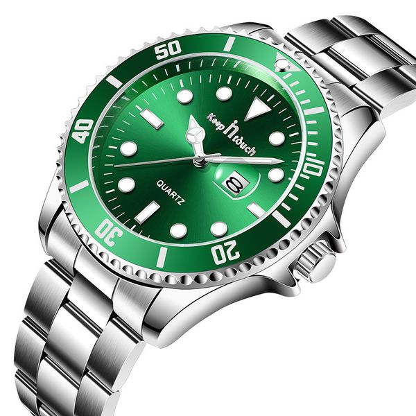 

fashion tiktok brand men green water ghosts waterproof quartz watch live broadcast, Slivery;brown