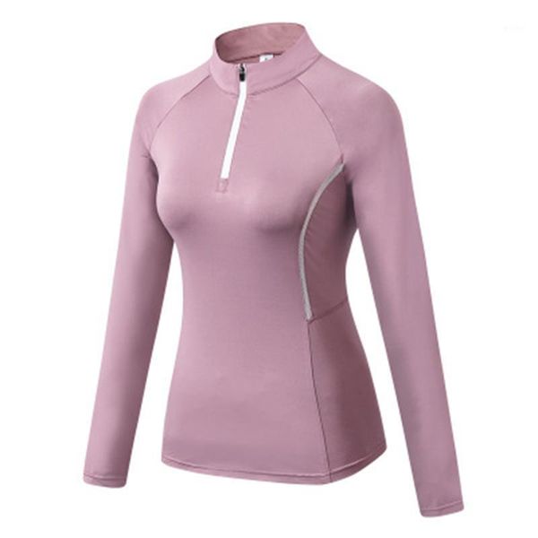 

yoga outfit sportswear zip long sleeve s-2xl shirt autumn winter gym fitness workout running push up high elastics 2021