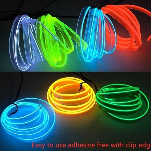 

sashes 1 m /2 /3 /4 /5 led with car cigarette lighter socket plug soft el wire rope tube sewing edge neon decorative lights