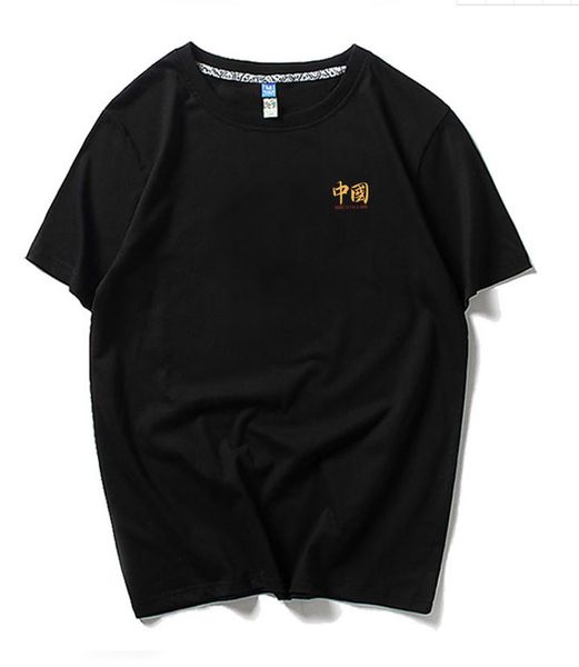 

yu wenle chao brand country trend short-sleeved t-shirt men's cotton half-sleeved shirt korean fashion matching summer, hip-hop style, White;black