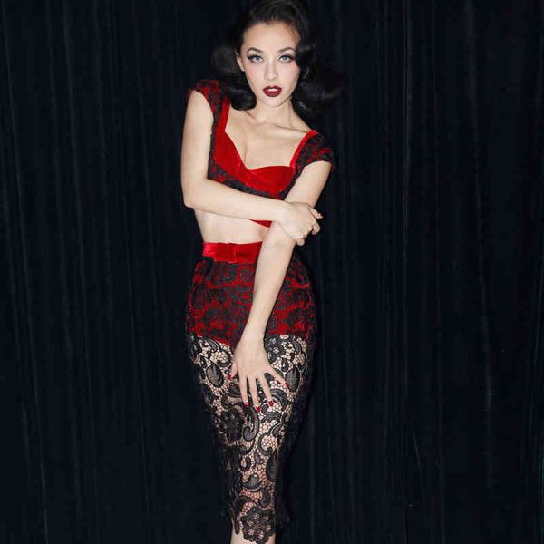 

casual dresses le palais limited edition of the elegant vintage corsets income type tight-fitting fitting fitting-split skirt, Black;gray