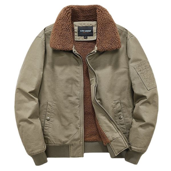 

men winter plus velvet padded jacket casual cotton jacket loose, Black;brown