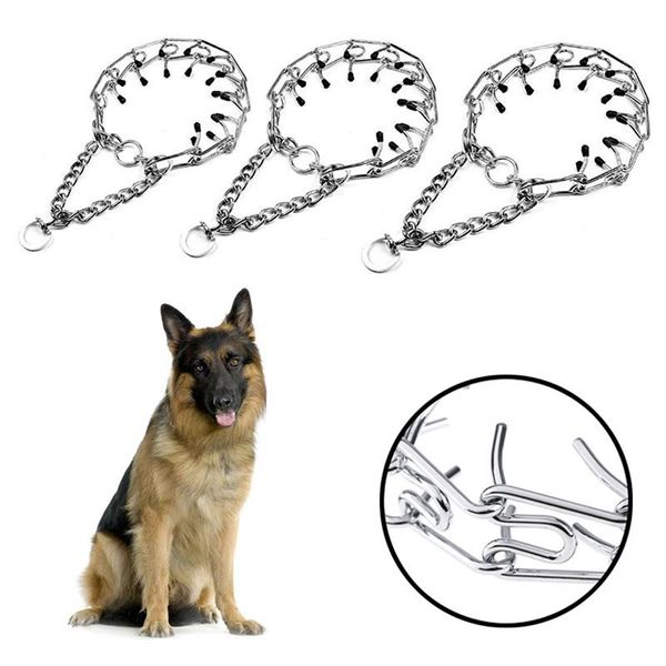 

1pcs s /l dog training collar pet supply metal steel prong-pinch choke tool collars & leashes
