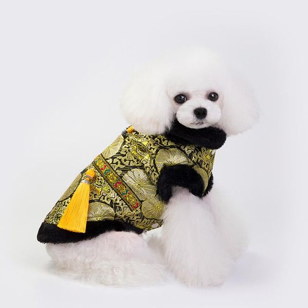 

dog apparel costume chinese year tang pattern 2 legged cotton padded jacket winter warm clothes