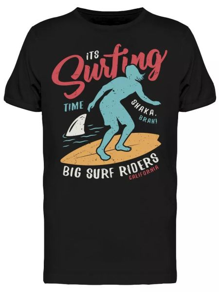 

its surfing big surf tee men's -image by shutterstock, White;black