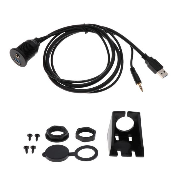 

car organizer brand durable mount flush cable 3.5mm usb3.0 aux extension