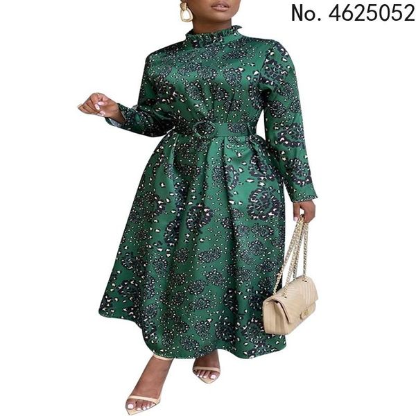 

ethnic clothing fashion african dresses for women 2021 autumn winter dashiki africa long sleeve style print rich bazin maix, Red