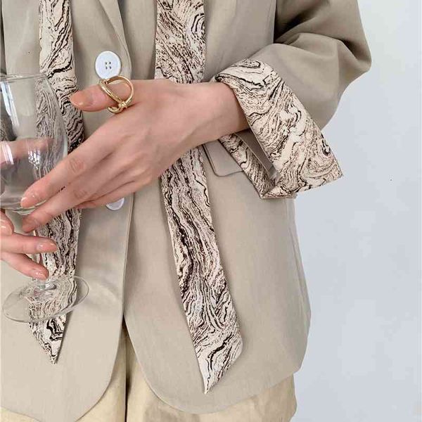 

women's suits & blazers autumn khaki women jacket with scarves ladies casual coat fall korean fashion clothing 737t, White;black