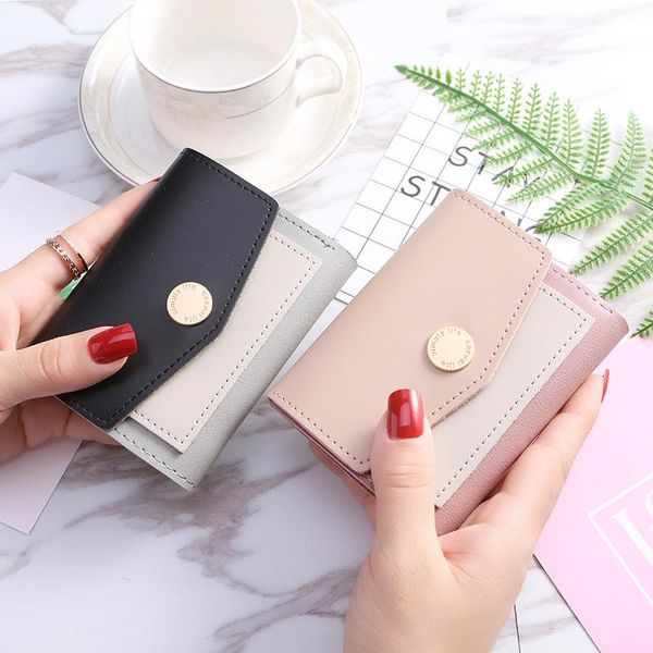 

wallets 2021 ladies clutch bag korean version ins folding fashion casual multifunction card, Red;black