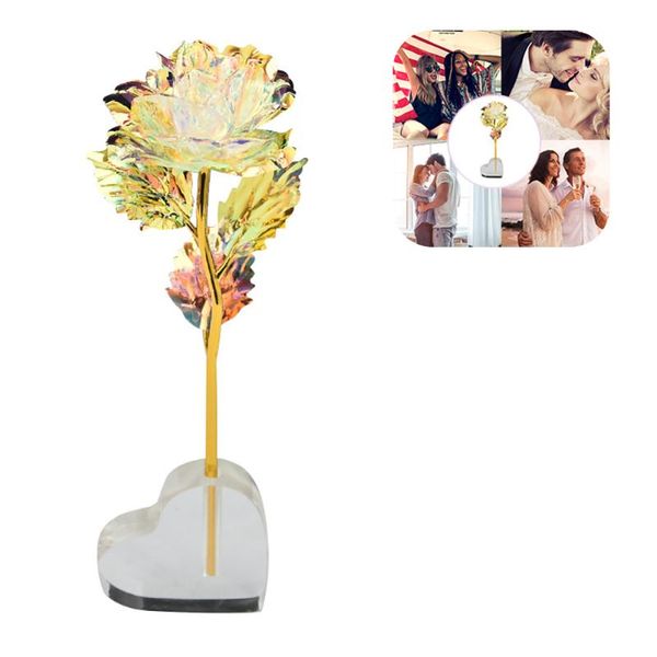 

decorative flowers & wreaths 24k gold foil rose artificial forever handmade crafts valentine's day gift for girlfriends