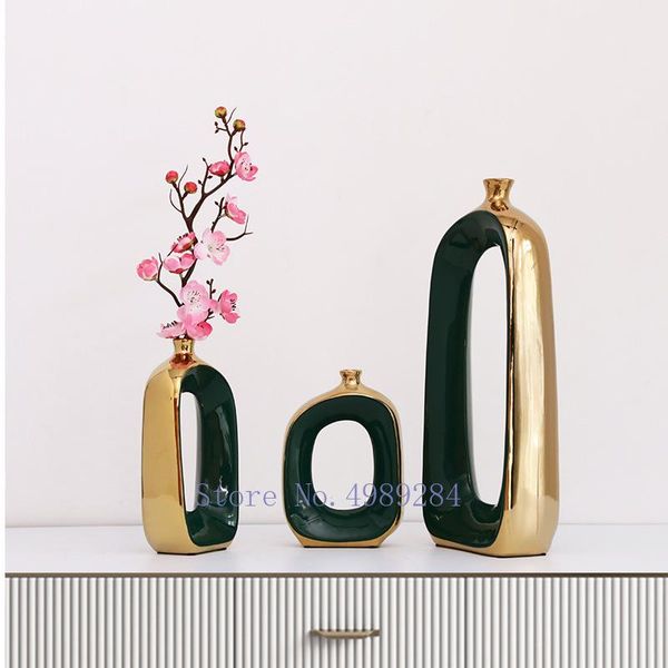 

vases creativity ceramics vase golden hollow out abstract flower arrangement hydroponic accessories modern home decoration