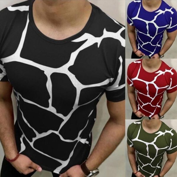 

men's casual shirts 2021 3d printing t-shirt slim fitting sleeve short shirt, White;black