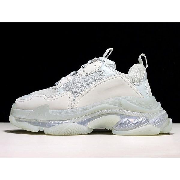 

paris casual shoes triple-s clear sole trainers dad shoe sneakers combination crystal bottom mens womens fashion leisure chaussures