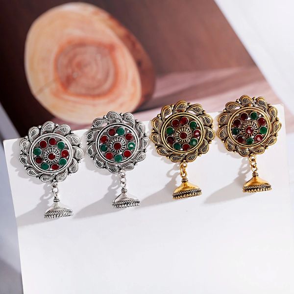 

vintage round wave drop earrings for women wedding ornaments retro charm elegant statement earrings bijoux, Silver