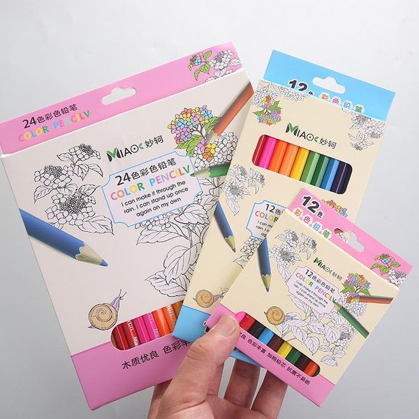 

boxed colored pencils 7 inch 3.5 12 color 24 lead painting pencil children prize