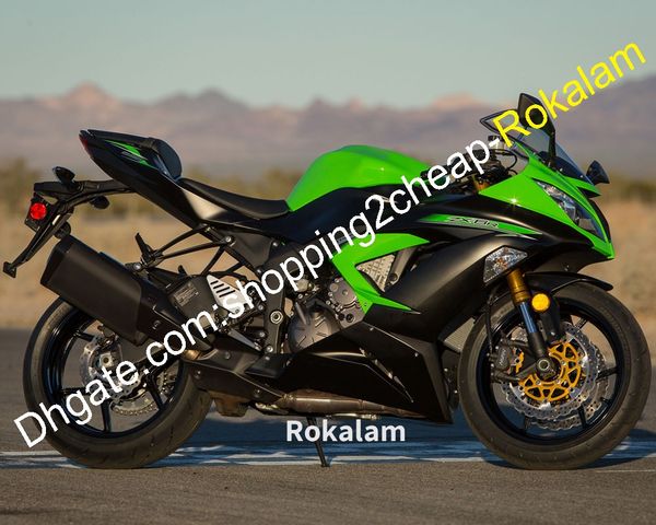 Carenatura moda per Kawasaki Ninja 636 ZX6R ZX-6R 2013 2014 2015 2016 2017 2018 ZX 6R Verde Nero ABS Carenatura moto (stampaggio ad iniezione)