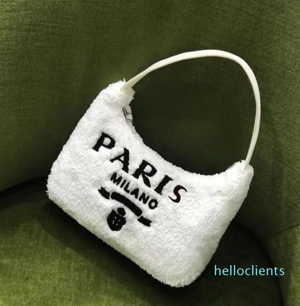 

2021 fall/winter women's bag letter furry one shoulder handbag plush underarm bags