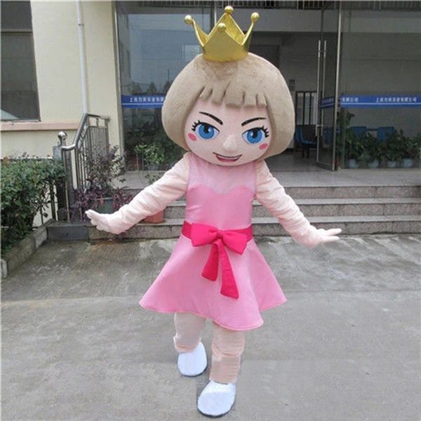 

size crown girls mascot costumes halloween fancy party dress cartoon character carnival xmas easter advertising birthday party costume outfi, Red;yellow