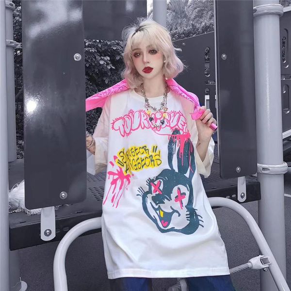 

women's t-shirt pink chic white style fashion female summer special girls streetwear kpop hip hop japan sweatshirt